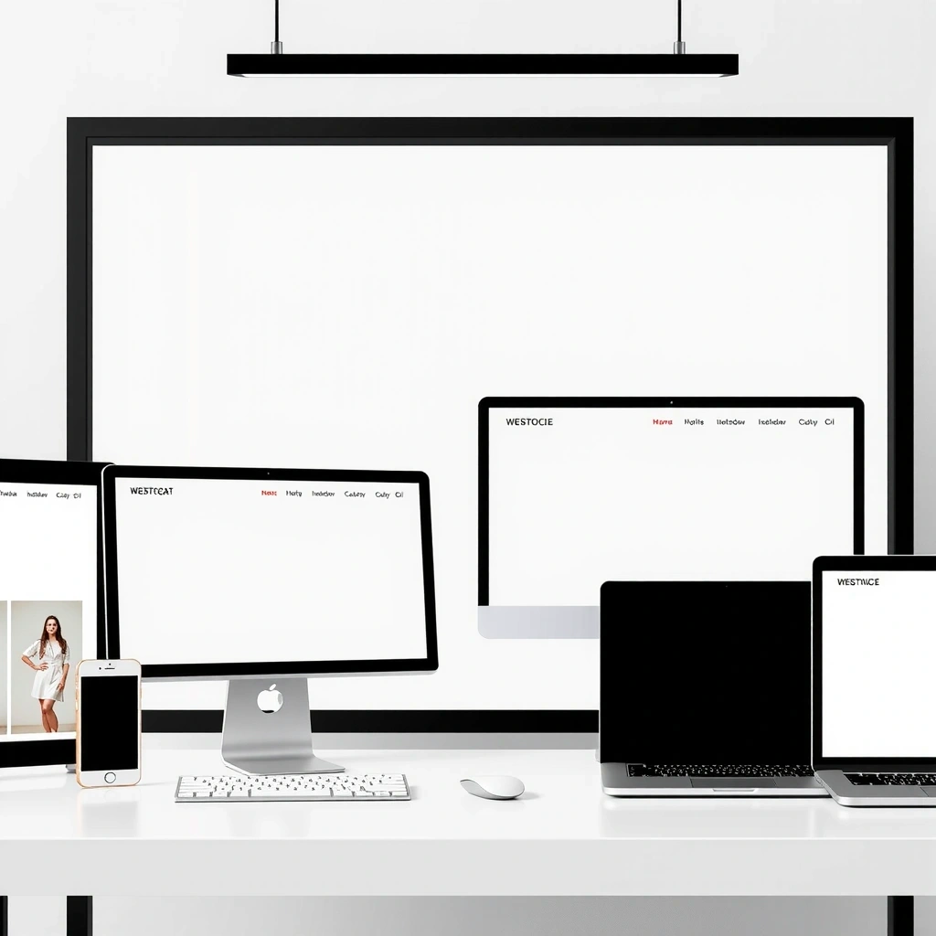 Minimalist web design workspace with clean modern interface