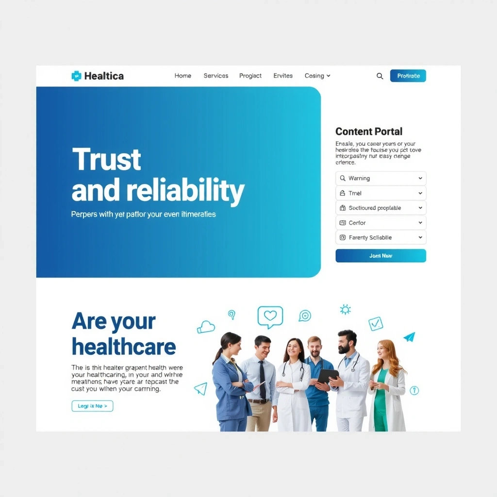 Healthcare website with appointment booking and patient portal